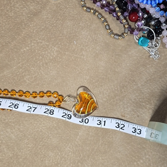 Art Deco Czech Crystal Yellow Glass Necklace - Picture 5 of 6